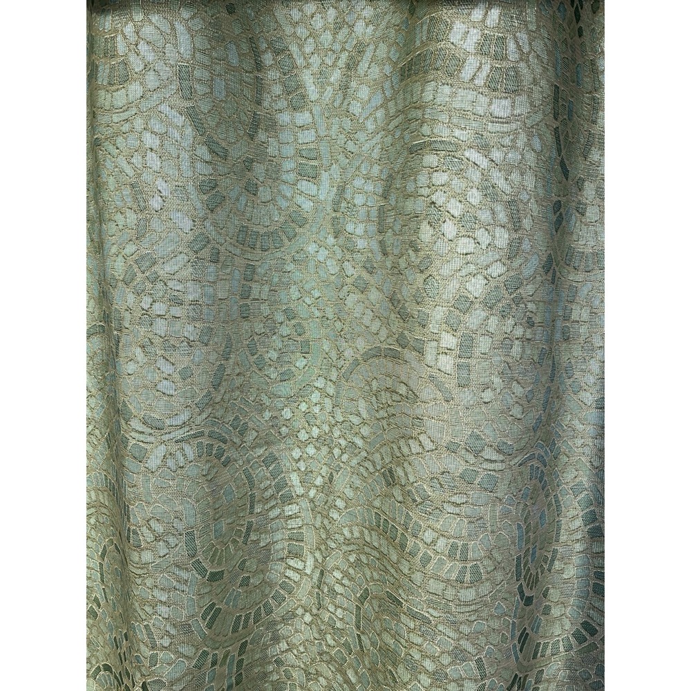 Vintage Pier 1 Ocean Mosaic Paisley Curtain Panel 54"x96"  Two Panel Set - Picture 3 of 7